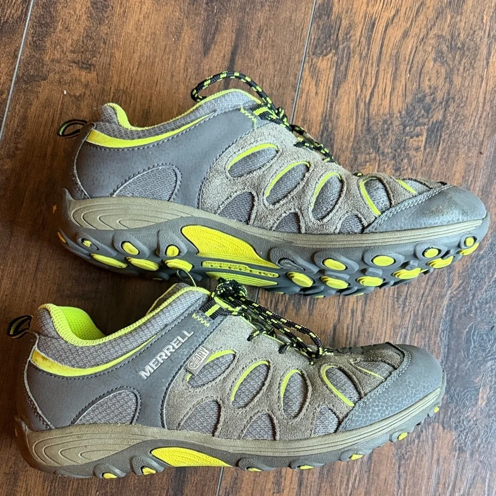 Merrell Kids' Grey and Neon Green Trail Shoes